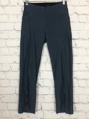 Porto San Francisco Blue Stretch Chambray Denim Straight Leg Pants Size 0 Travel